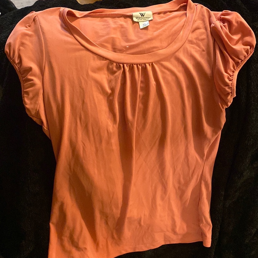 Women’s Worthington petite stretch peach blouse shirt